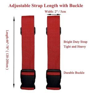 2 Pack Adjustable Luggage Straps 46"-78" With Buckle For 20"-32" Suitcases Durab